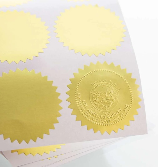 LABEL NOTARIAL SEAL GOLD 2"