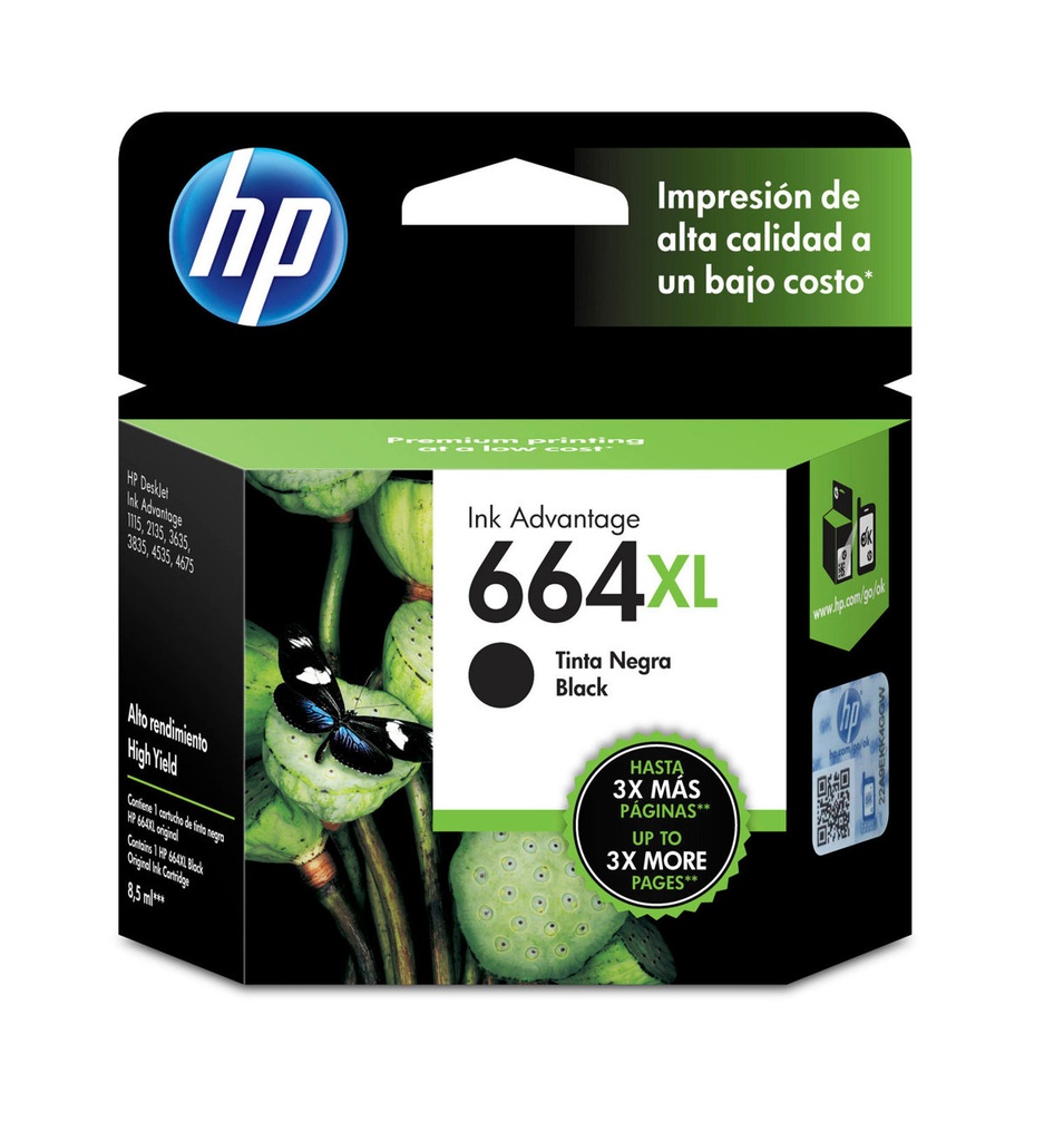 CART HP INKJET 664XL/F6V31AL BLK