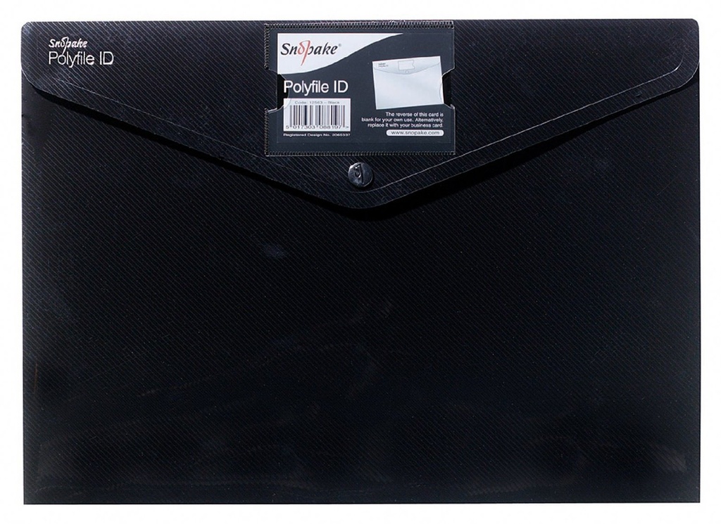 FILE POLY ID BLK A4-150SHT CAP