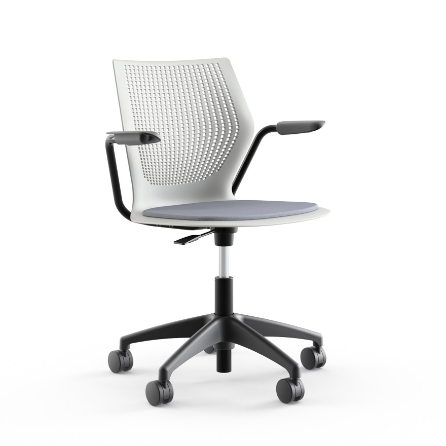 KNOLL MULTIGEN CHAIR WITH GREY PADDED SEAT