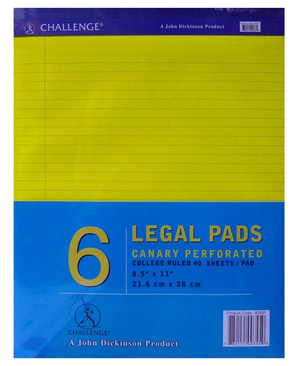[LPP094] PAD RULED CANARY L/S PERF
