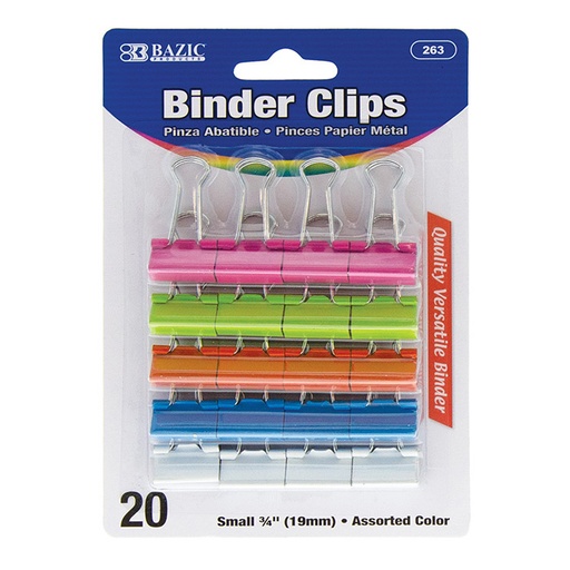 [BZ0263] CLIP F/BACK 3/4"ASST COL