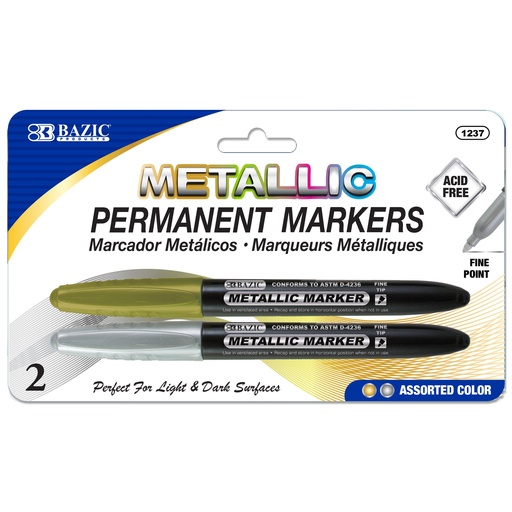 [BZ1237] MARKER METALLIC GLD/SLV 2PK