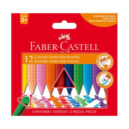 [FCP43012] CRAYONS ERASE GRIP JUMBO  12'S(3011)