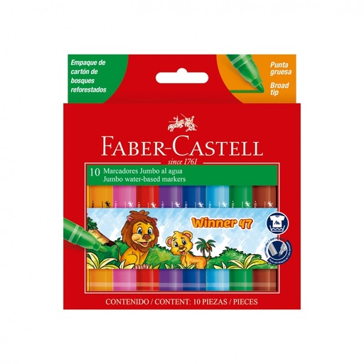 [FCP54711] MARKER FIBRE TIP JUMBO 10'S