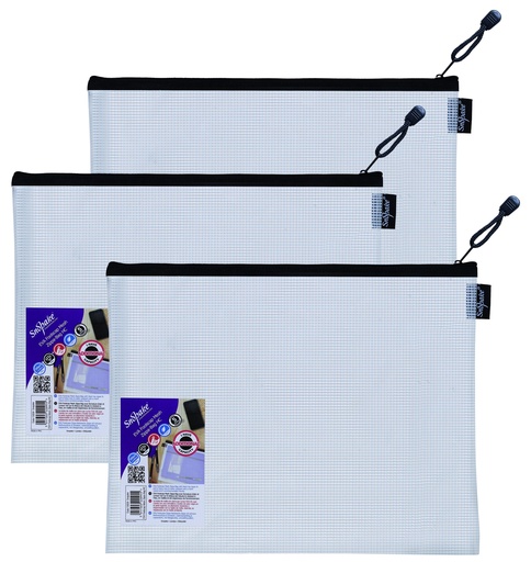 [SN15839] BAG ZIPPA EVA WHI MESH F/C
