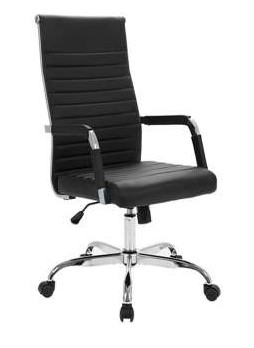 [FUAM55817BK] HIGH BACK LEATHERETTE CHAIR BLACK