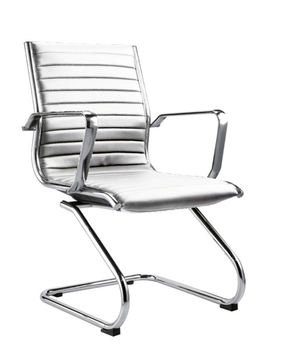 [FUIJ492VCR] SLIM VISITOR LEATHERETTE CHAIR CREAM