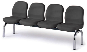 [FUIJ994B] GANG SEATING FABRIC BLACK - 4 SEATS