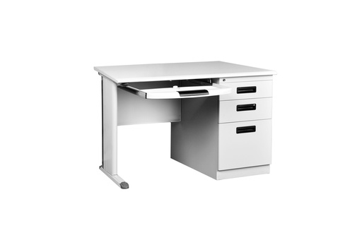 [FUR3D126GY] METAL DESK 48X24" WITH DRAWS GREY