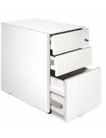 [FURMPBBFW] METAL MOBILE PEDESTAL BX,BX,FILE WHITE