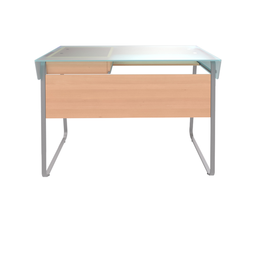 [FUX100XTK19] GLASS TOP DESK WITH WOODEN FRAM