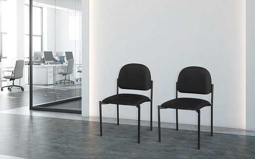 [FUX160GEN40] VISITOR CHAIR FABRIC NO ARMS BLACK