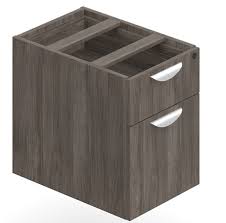 [FUYLN107MW] PEDESTAL DRAWS BOX FILE MEDIUM WALNUT