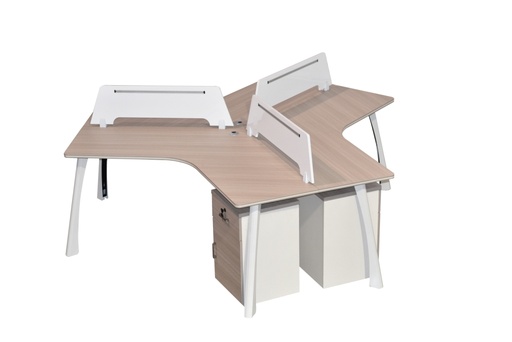 [FUYLNBK3] WORKSTATION 3 PERSON WITH BEIGE SCREENS