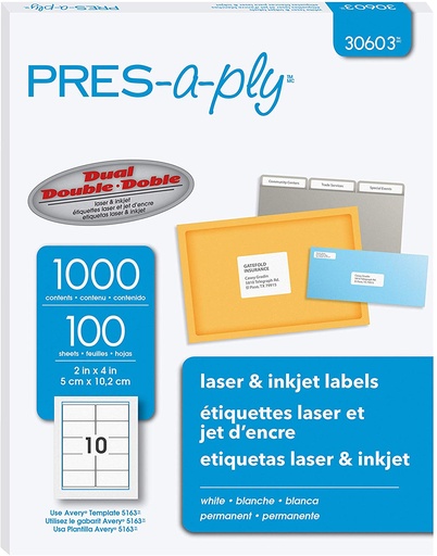 [MA0100] LABEL LASER INKJET 8 1/2X11 (AV30605)