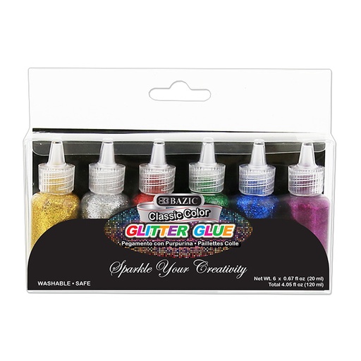 [BZ03467] GLUE GLITTER CLASSIC 20ML 6'S